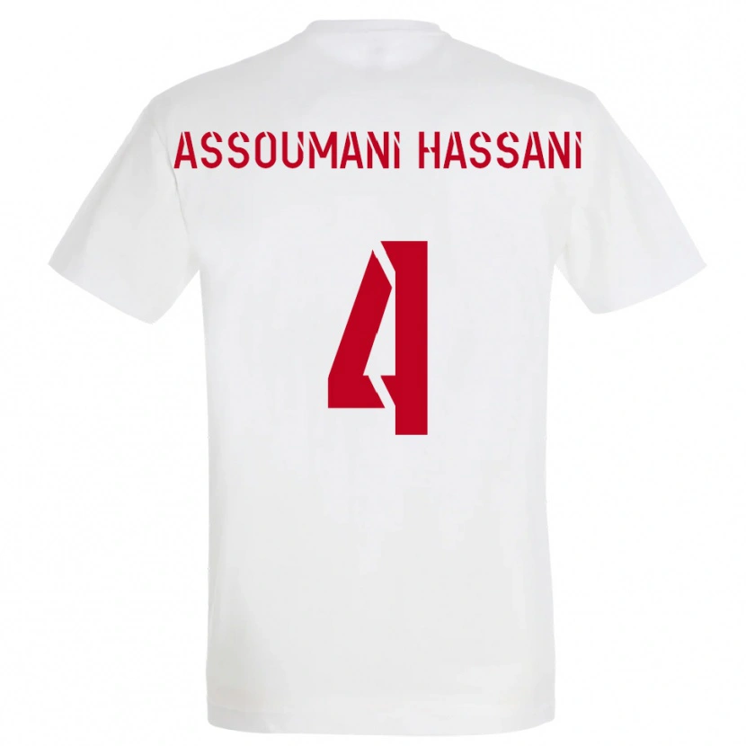 Danxen Kinderen Nassim Assoumani Hassani #4 Wit Rood Geel Uitshirt Uittenue 2025/26 T-Shirt België