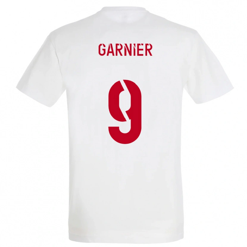 Danxen Kinderen Thomas Garnier #9 Wit Rood Geel Uitshirt Uittenue 2025/26 T-Shirt België