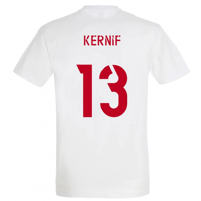 Danxen Kinderen Nourdine Kernif #13 Wit Rood Geel Uitshirt Uittenue 2025/26 T-Shirt België
