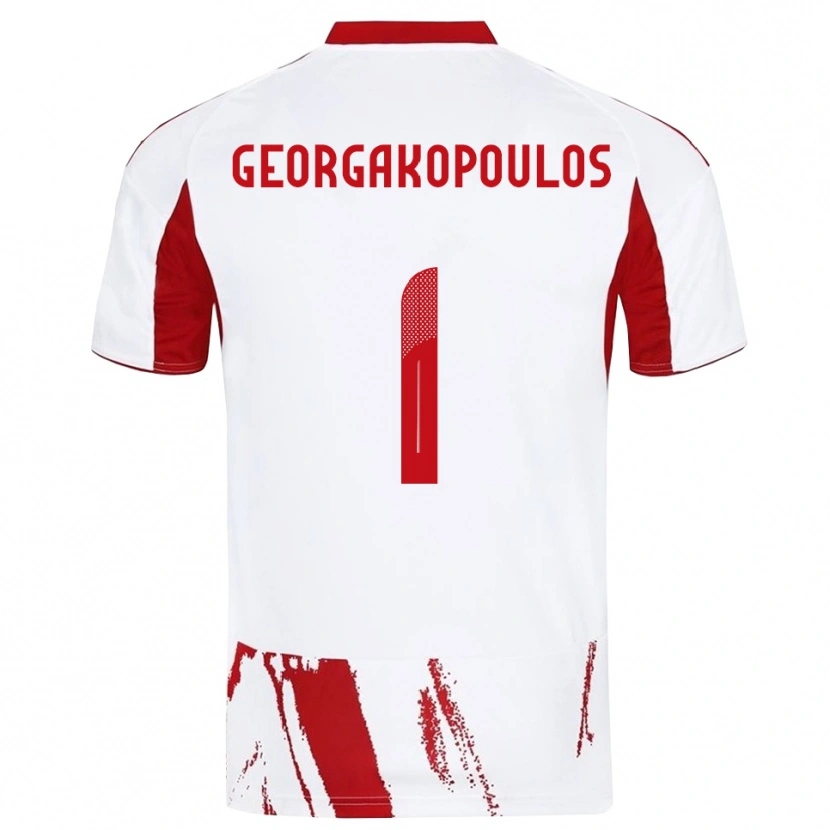 Danxen Kinderen Iason Georgakopoulos #1 Wit Rood Uitshirt Uittenue 2025/26 T-Shirt België