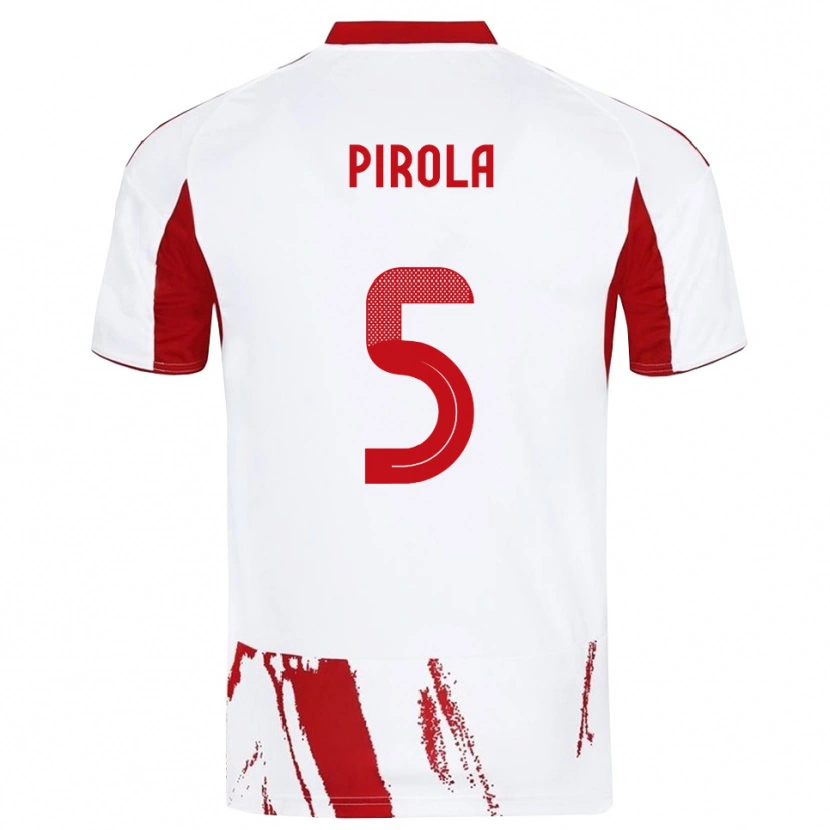 Danxen Kinderen Lorenzo Pirola #5 Wit Rood Uitshirt Uittenue 2025/26 T-Shirt België