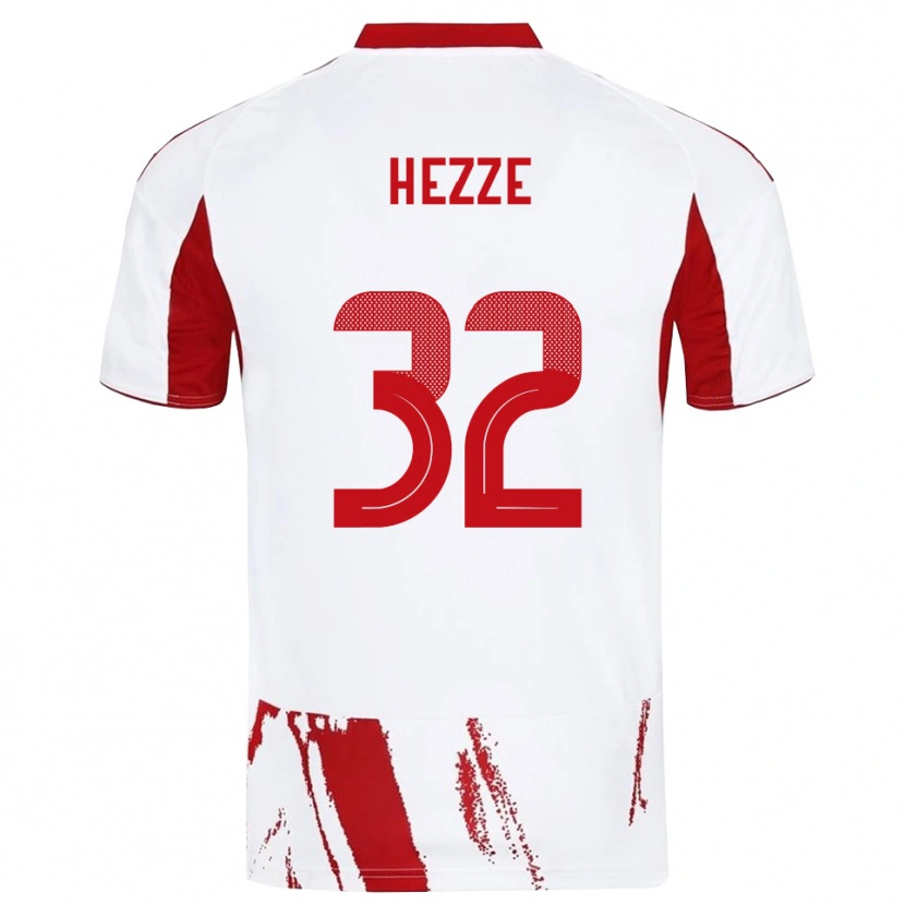 Danxen Kinderen Santiago Hezze #32 Wit Rood Uitshirt Uittenue 2025/26 T-Shirt België