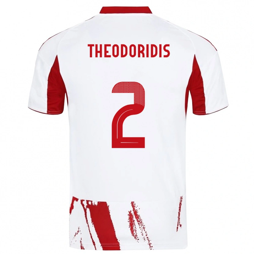 Danxen Kinderen Alexios Theodoridis #2 Wit Rood Uitshirt Uittenue 2025/26 T-Shirt België