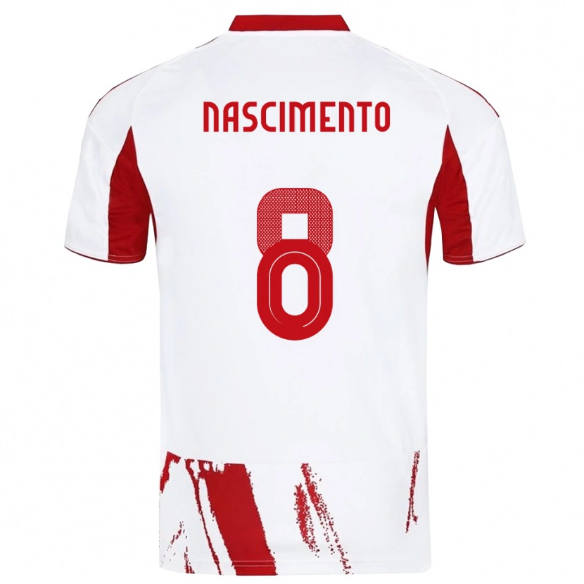 Danxen Kinderen Diogo Nascimento #8 Wit Rood Uitshirt Uittenue 2025/26 T-Shirt België