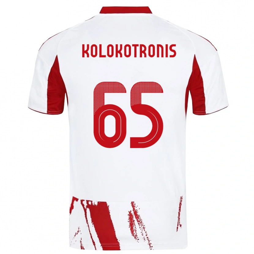Danxen Kinderen Petros Kolokotronis #65 Wit Rood Uitshirt Uittenue 2025/26 T-Shirt België