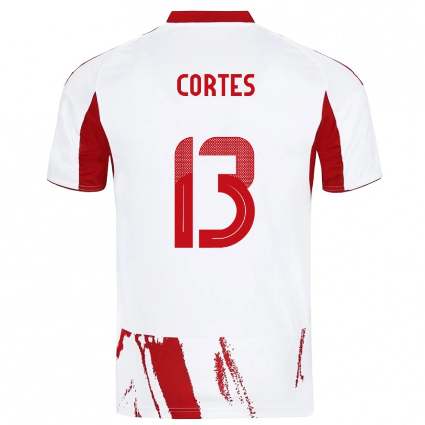 Danxen Kinderen Ethan Cortes #13 Wit Rood Uitshirt Uittenue 2025/26 T-Shirt België