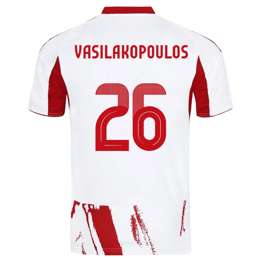 Danxen Kinderen Sarantos Vasilakopoulos #26 Wit Rood Uitshirt Uittenue 2025/26 T-Shirt België