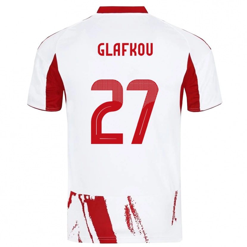 Danxen Kinderen Anastasis Glafkou #27 Wit Rood Uitshirt Uittenue 2025/26 T-Shirt België