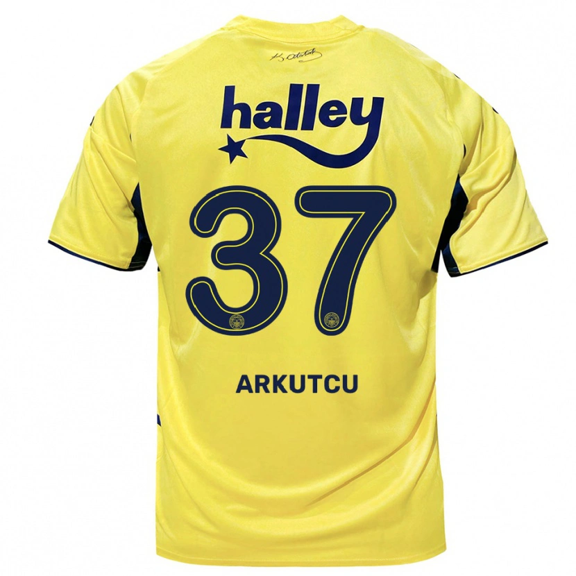 Danxen Kinderen Emirhan Arkutcu #37 Geel Donkerblauw Uitshirt Uittenue 2025/26 T-Shirt België