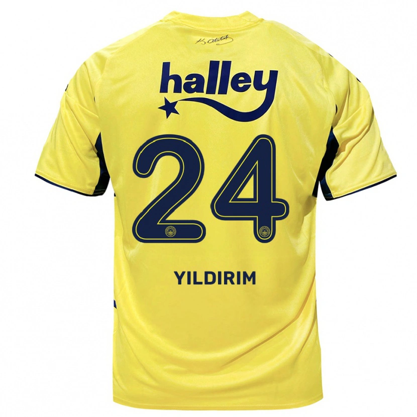 Danxen Kinderen Fatoş Yıldırım #24 Geel Donkerblauw Uitshirt Uittenue 2025/26 T-Shirt België