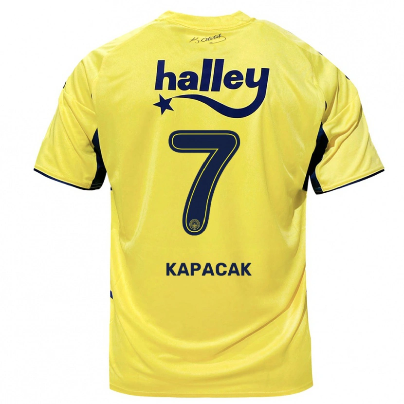 Danxen Kinderen Burak Kapacak #7 Geel Donkerblauw Uitshirt Uittenue 2025/26 T-Shirt België