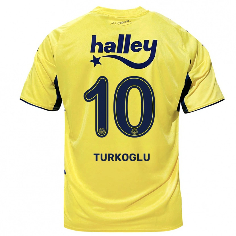 Danxen Kinderen Ece Türkoğlu #10 Geel Donkerblauw Uitshirt Uittenue 2025/26 T-Shirt België