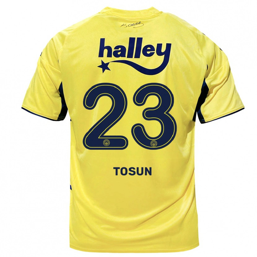 Danxen Kinderen Cenk Tosun #23 Geel Donkerblauw Uitshirt Uittenue 2025/26 T-Shirt België