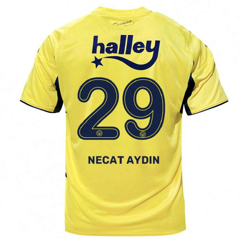 Danxen Kinderen Ahmet Necat Aydın #29 Geel Donkerblauw Uitshirt Uittenue 2025/26 T-Shirt België