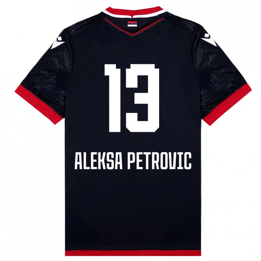 Danxen Kinderen Aleksa Petrovic #13 Zwart Rood Uitshirt Uittenue 2025/26 T-Shirt België