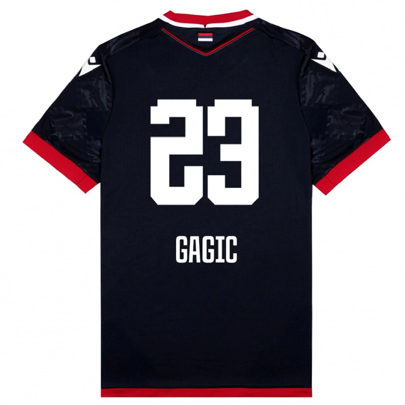 Danxen Kinderen Matija Gagic #23 Zwart Rood Uitshirt Uittenue 2025/26 T-Shirt België