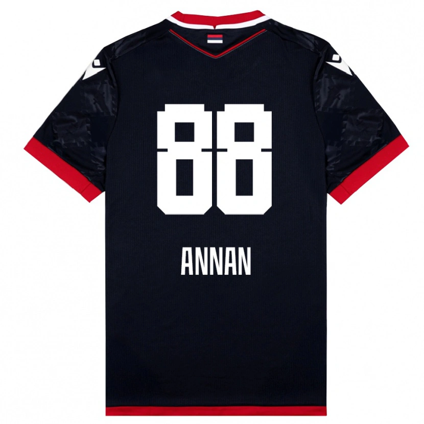Danxen Kinderen Ebenezer Annan #88 Zwart Rood Uitshirt Uittenue 2025/26 T-Shirt België