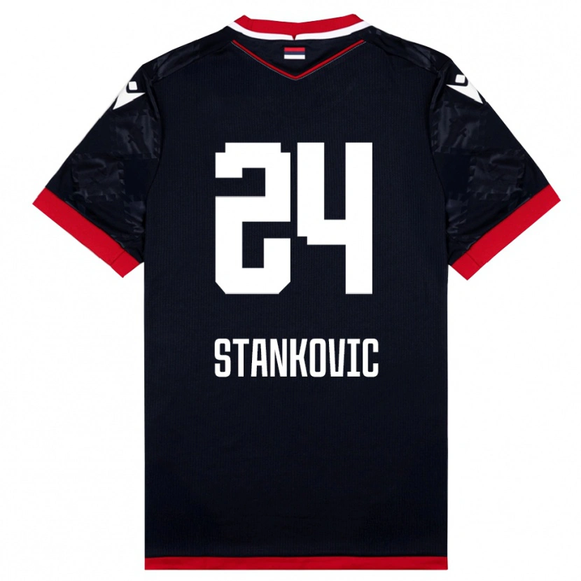 Danxen Kinderen Nikola Stankovic #24 Zwart Rood Uitshirt Uittenue 2025/26 T-Shirt België