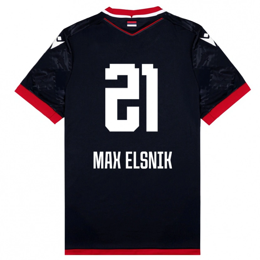Danxen Kinderen Timi Max Elsnik #21 Zwart Rood Uitshirt Uittenue 2025/26 T-Shirt België