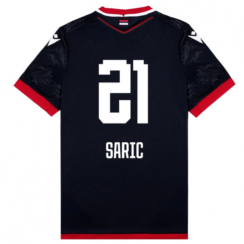 Danxen Kinderen Dimitrije Saric #21 Zwart Rood Uitshirt Uittenue 2025/26 T-Shirt België