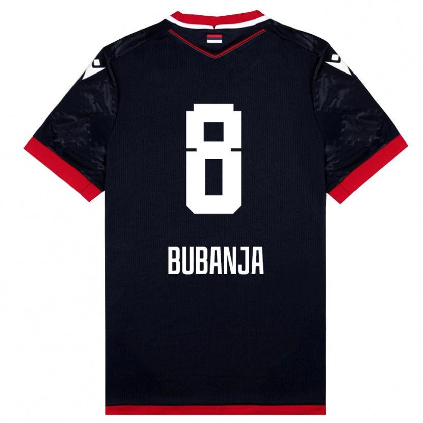 Danxen Kinderen Igor Bubanja #8 Zwart Rood Uitshirt Uittenue 2025/26 T-Shirt België