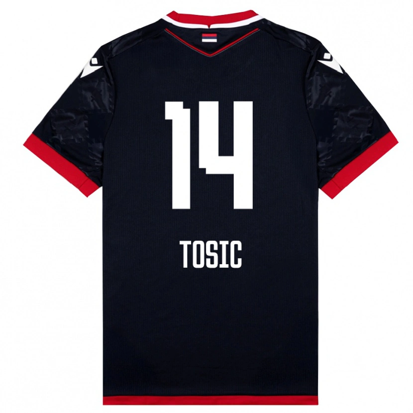 Danxen Kinderen Davorin Tosic #14 Zwart Rood Uitshirt Uittenue 2025/26 T-Shirt België