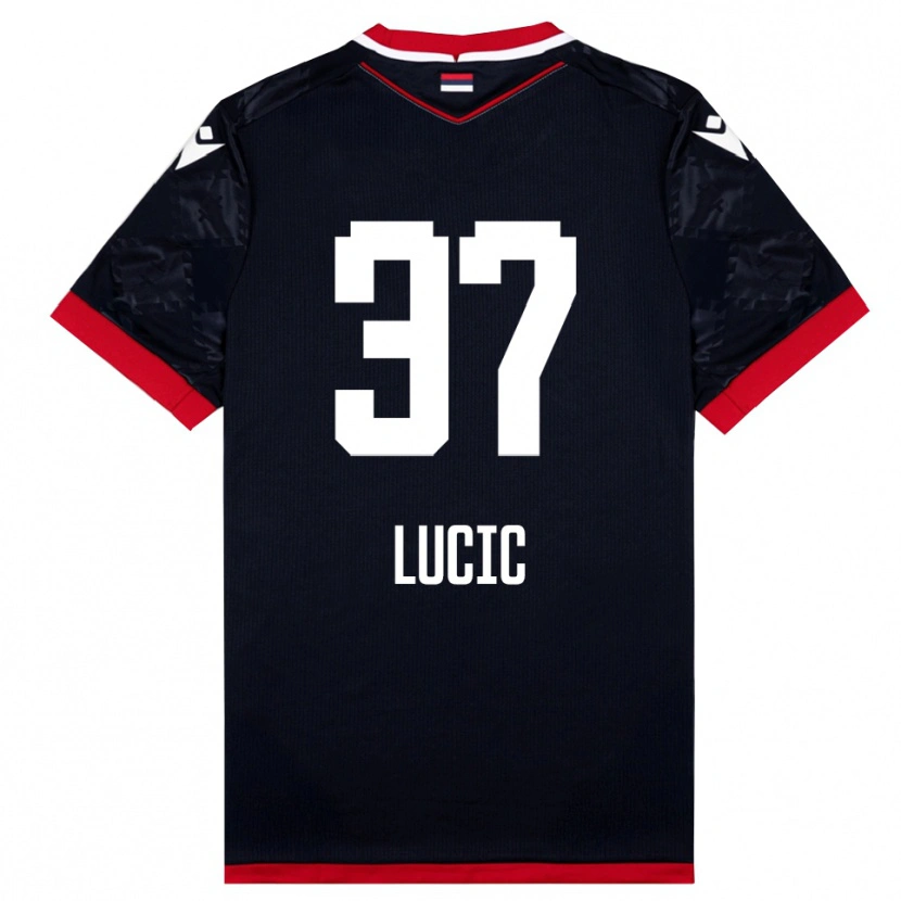 Danxen Kinderen Vladimir Lucic #37 Zwart Rood Uitshirt Uittenue 2025/26 T-Shirt België
