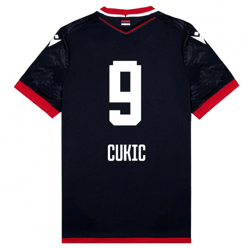 Danxen Kinderen Vesko Cukic #9 Zwart Rood Uitshirt Uittenue 2025/26 T-Shirt België