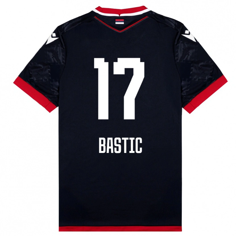 Danxen Kinderen Aleksa Bastic #17 Zwart Rood Uitshirt Uittenue 2025/26 T-Shirt België