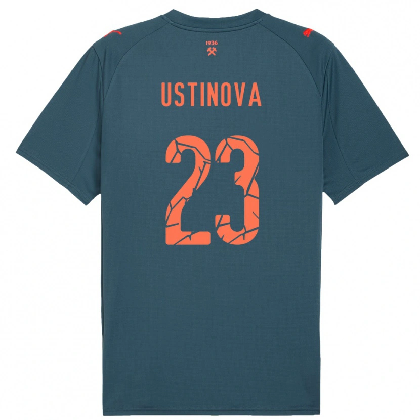 Danxen Kinderen Liudmyla Ustinova #23 Donkerblauw Rood Uitshirt Uittenue 2025/26 T-Shirt België