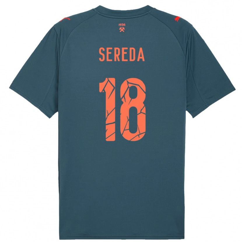 Danxen Kinderen Oleksandr Sereda #18 Donkerblauw Rood Uitshirt Uittenue 2025/26 T-Shirt België