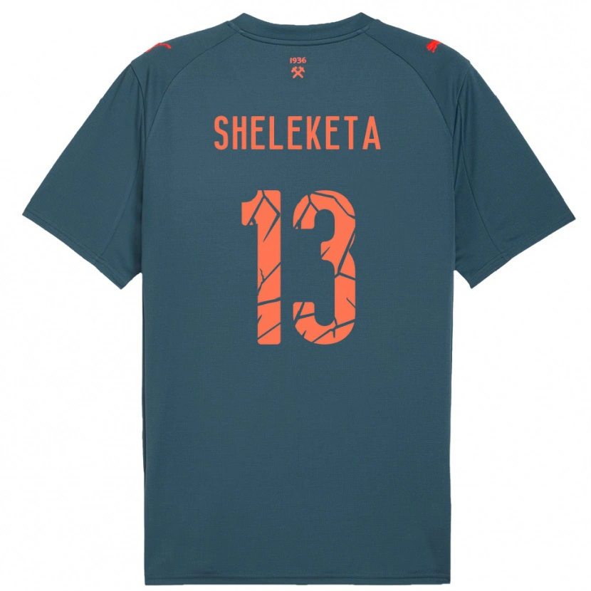 Danxen Kinderen Mykyta Sheleketa #13 Donkerblauw Rood Uitshirt Uittenue 2025/26 T-Shirt België