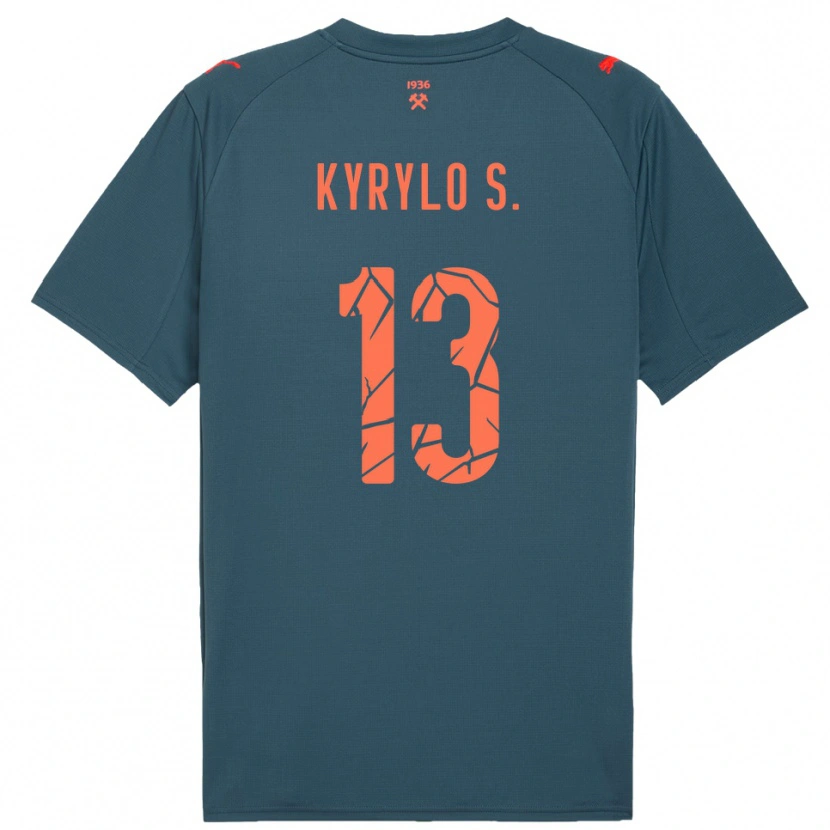 Danxen Kinderen Kyrylo Savchenko #13 Donkerblauw Rood Uitshirt Uittenue 2025/26 T-Shirt België