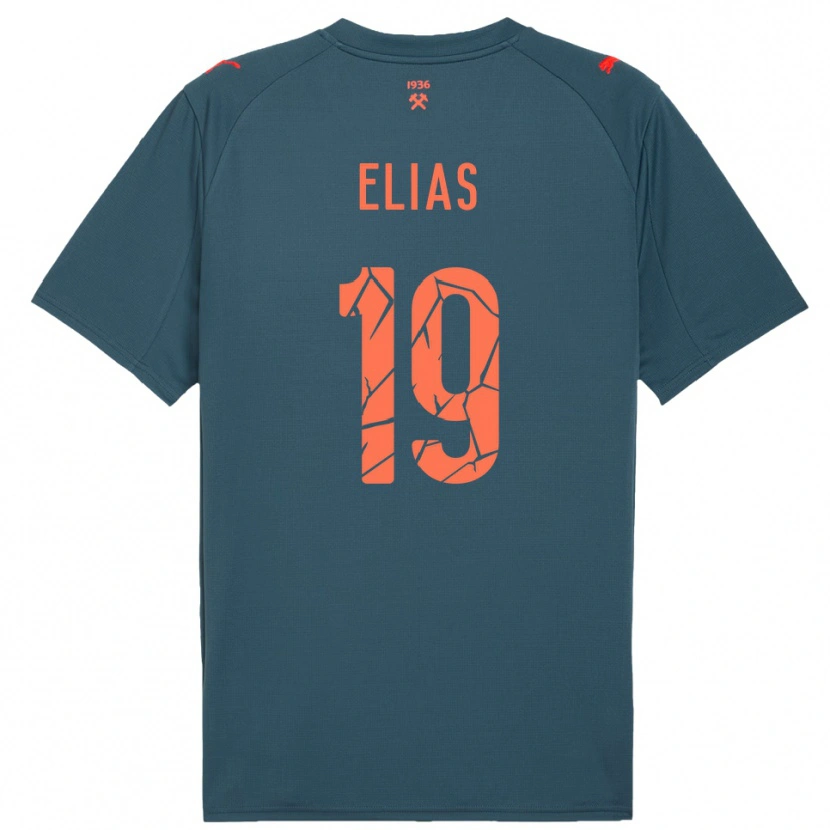 Danxen Kinderen Kauã Elias #19 Donkerblauw Rood Uitshirt Uittenue 2025/26 T-Shirt België