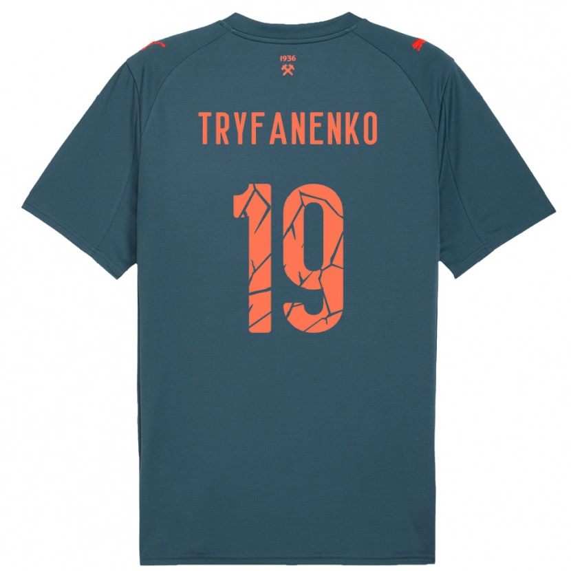 Danxen Kinderen Bogdan Tryfanenko #19 Donkerblauw Rood Uitshirt Uittenue 2025/26 T-Shirt België