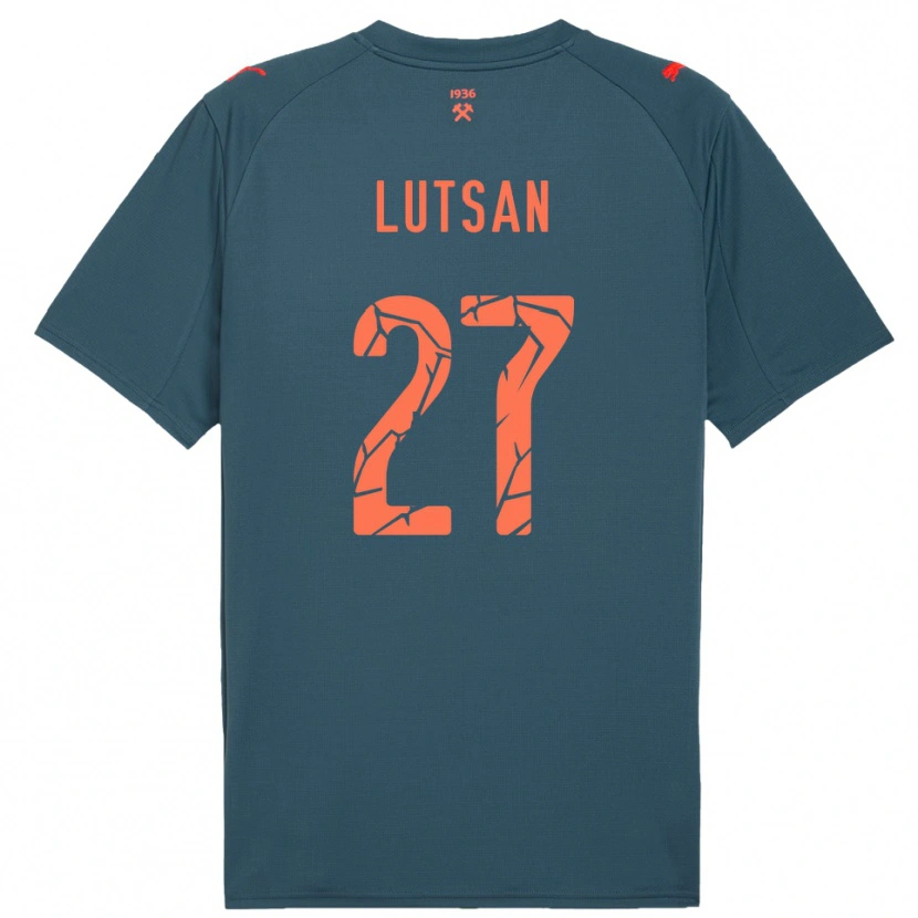 Danxen Kinderen Sofiia Lutsan #27 Donkerblauw Rood Uitshirt Uittenue 2025/26 T-Shirt België
