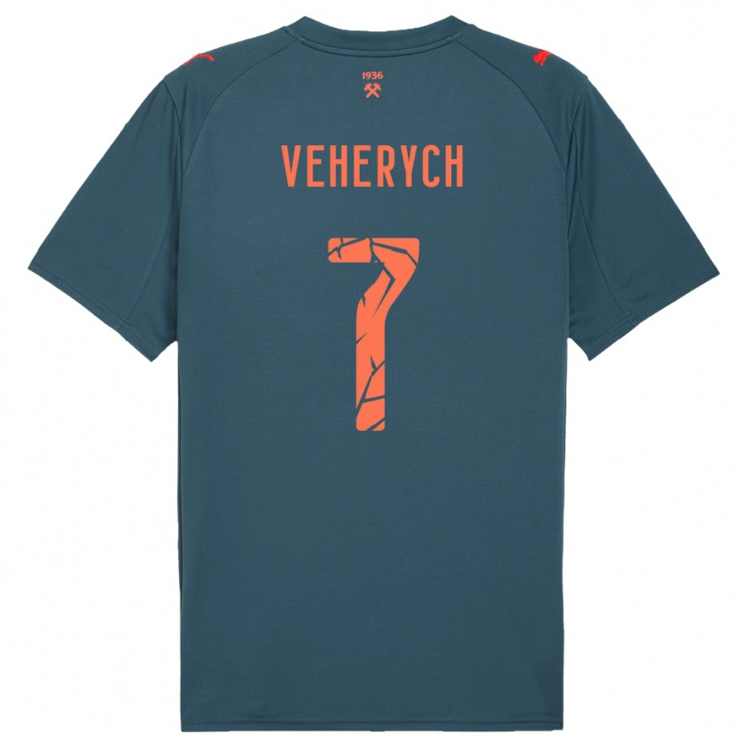 Danxen Kinderen Nadiia Veherych #7 Donkerblauw Rood Uitshirt Uittenue 2025/26 T-Shirt België