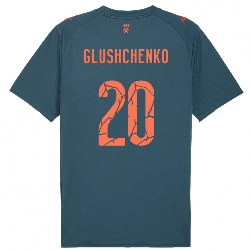 Danxen Kinderen Anton Glushchenko #20 Donkerblauw Rood Uitshirt Uittenue 2025/26 T-Shirt België