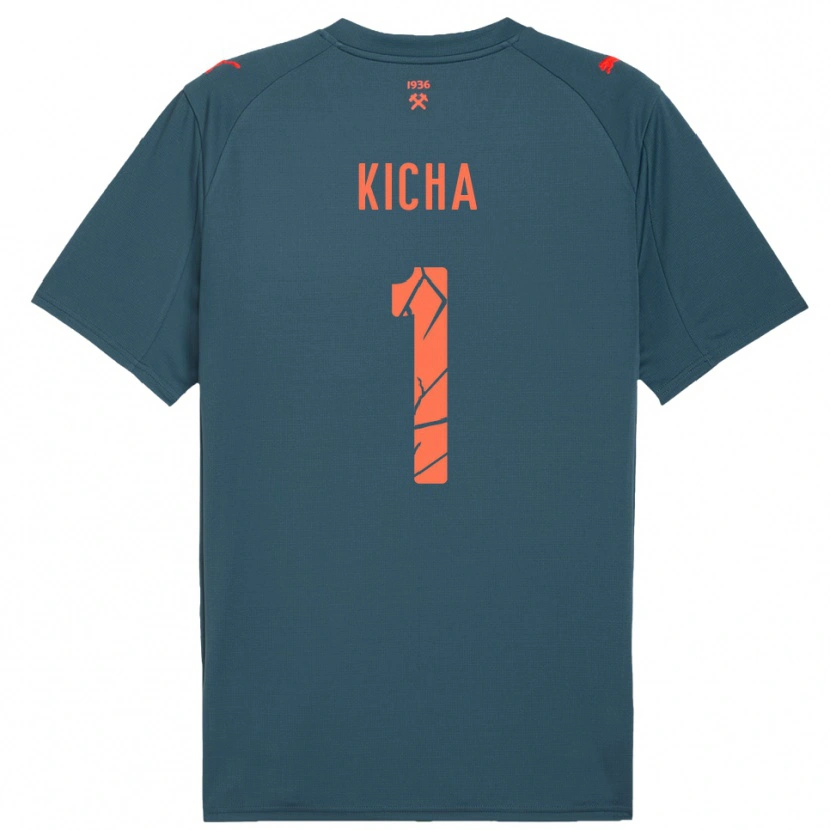 Danxen Kinderen Tymofiy Kicha #1 Donkerblauw Rood Uitshirt Uittenue 2025/26 T-Shirt België
