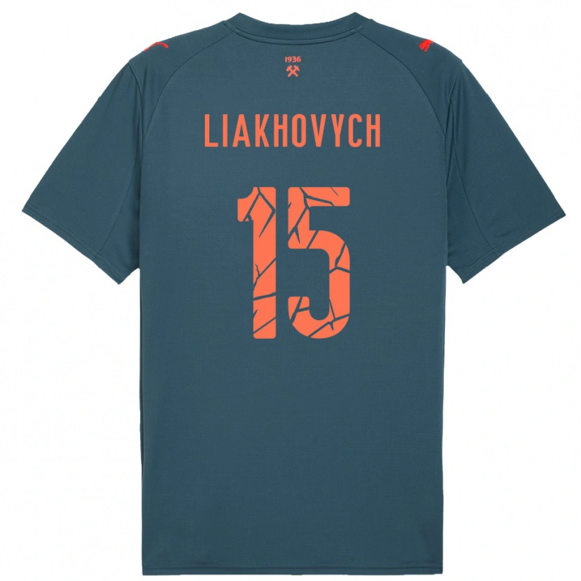 Danxen Kinderen Anastasiia Liakhovych #15 Donkerblauw Rood Uitshirt Uittenue 2025/26 T-Shirt België