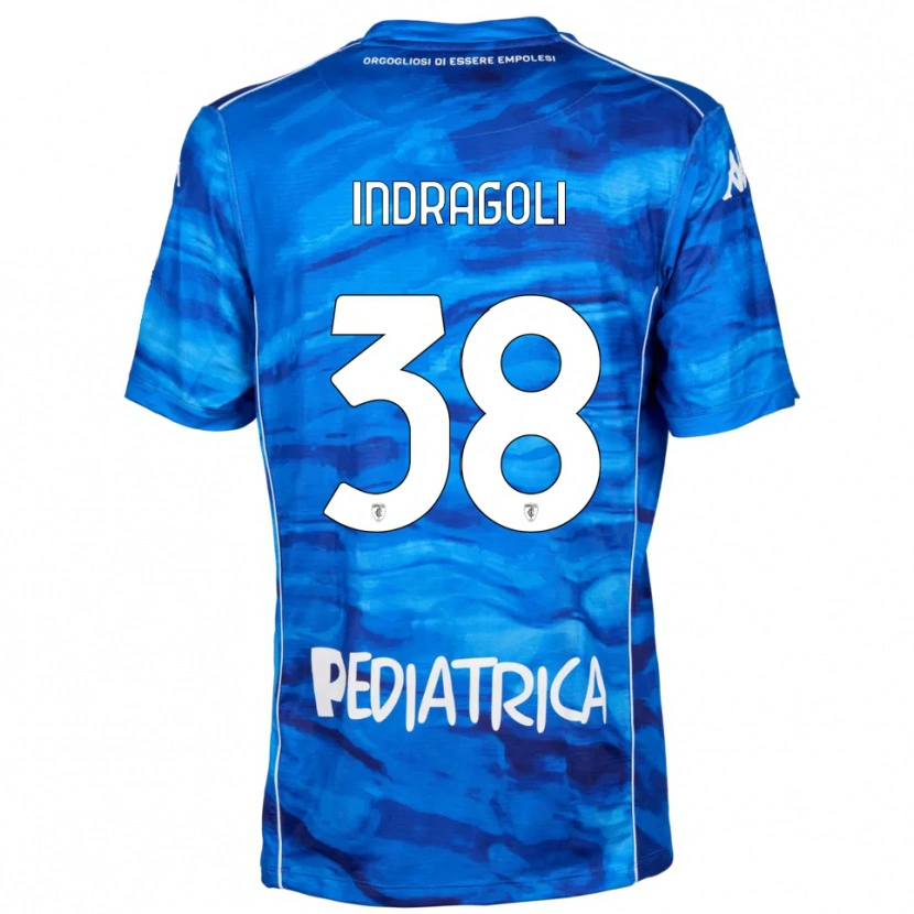 Danxen Heren Gabriele Indragoli #38 Blauw Wit Thuisshirt Thuistenue 2025/26 T-Shirt België