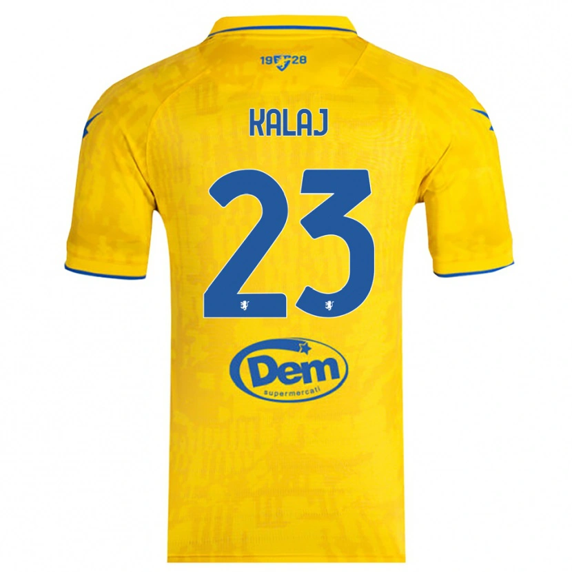 Danxen Heren Sergio Kalaj #23 Geel Blauw Thuisshirt Thuistenue 2025/26 T-Shirt België