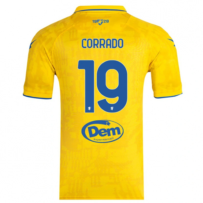 Danxen Heren Niccolò Corrado #19 Geel Blauw Thuisshirt Thuistenue 2025/26 T-Shirt België