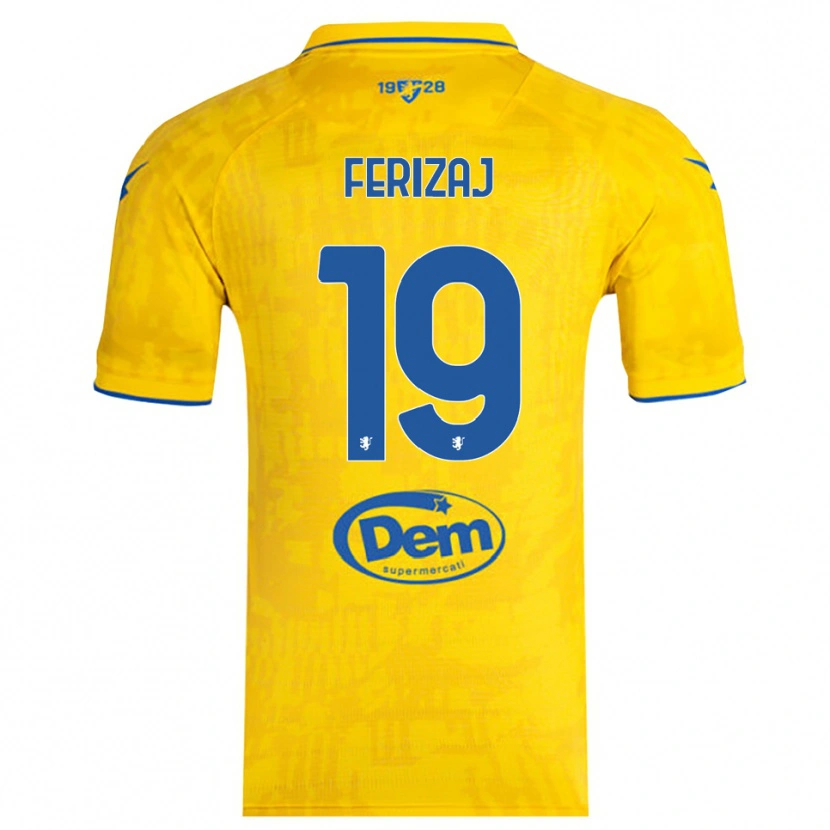 Danxen Heren Justin Ferizaj #19 Geel Blauw Thuisshirt Thuistenue 2025/26 T-Shirt België
