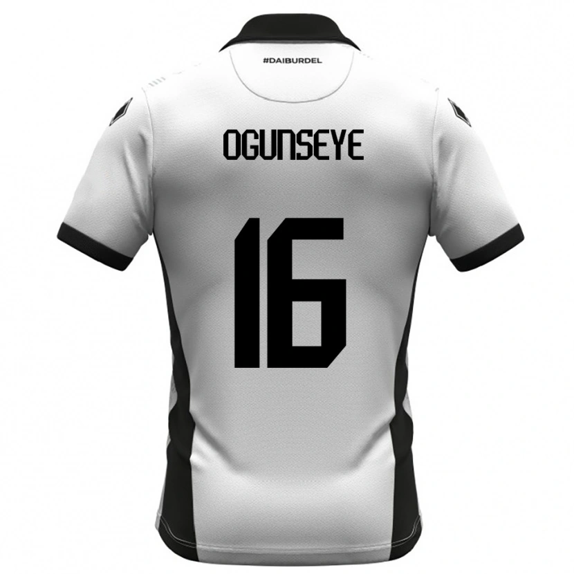 Danxen Heren Roberto Ogunseye #16 Wit Zwart Oranje Thuisshirt Thuistenue 2025/26 T-Shirt België