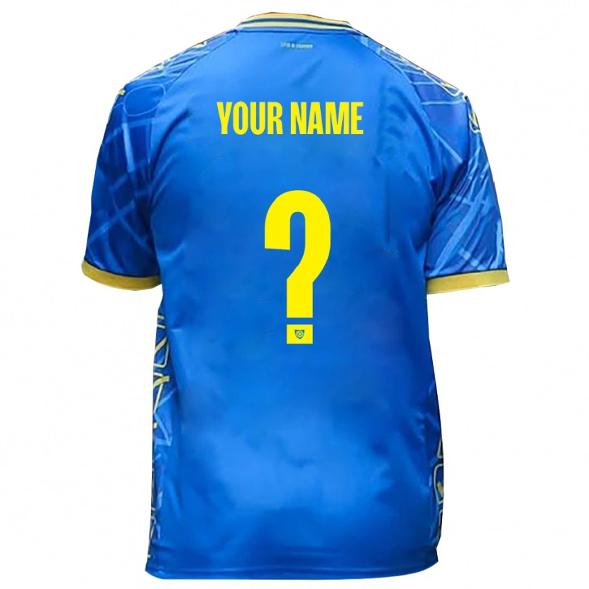 Danxen Heren Uw Naam #0 Hemelsblauw Geel Thuisshirt Thuistenue 2025/26 T-Shirt België