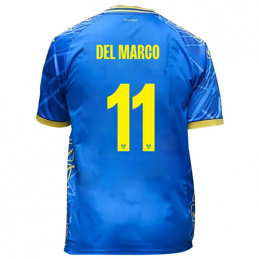 Danxen Heren Jacopo Del Marco #11 Hemelsblauw Geel Thuisshirt Thuistenue 2025/26 T-Shirt België