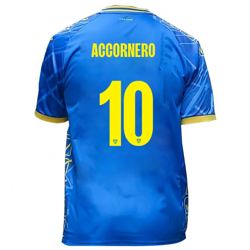 Danxen Heren Federico Accornero #10 Hemelsblauw Geel Thuisshirt Thuistenue 2025/26 T-Shirt België
