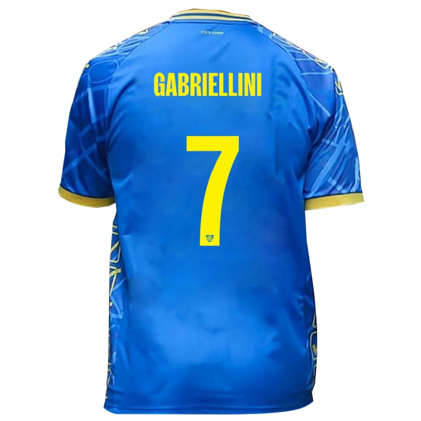 Danxen Heren Emanuele Gabriellini #7 Hemelsblauw Geel Thuisshirt Thuistenue 2025/26 T-Shirt België