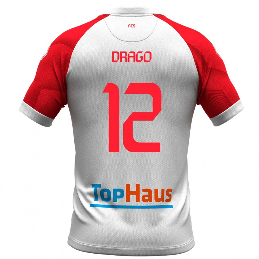 Danxen Heren Giacomo Drago #12 Wit Rood Thuisshirt Thuistenue 2025/26 T-Shirt België